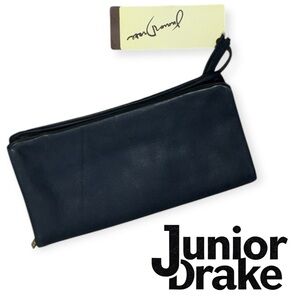 Junior Drake navy blue lamb leather wallet JR56